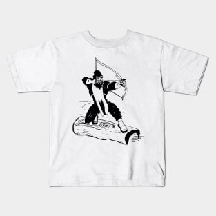 Bigfoot Bow Hunting Silhouette Kids T-Shirt